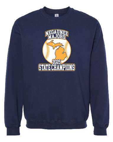 2025 Negaunee Majors Baseball State Champs Unisex Crewneck Sweatshirt